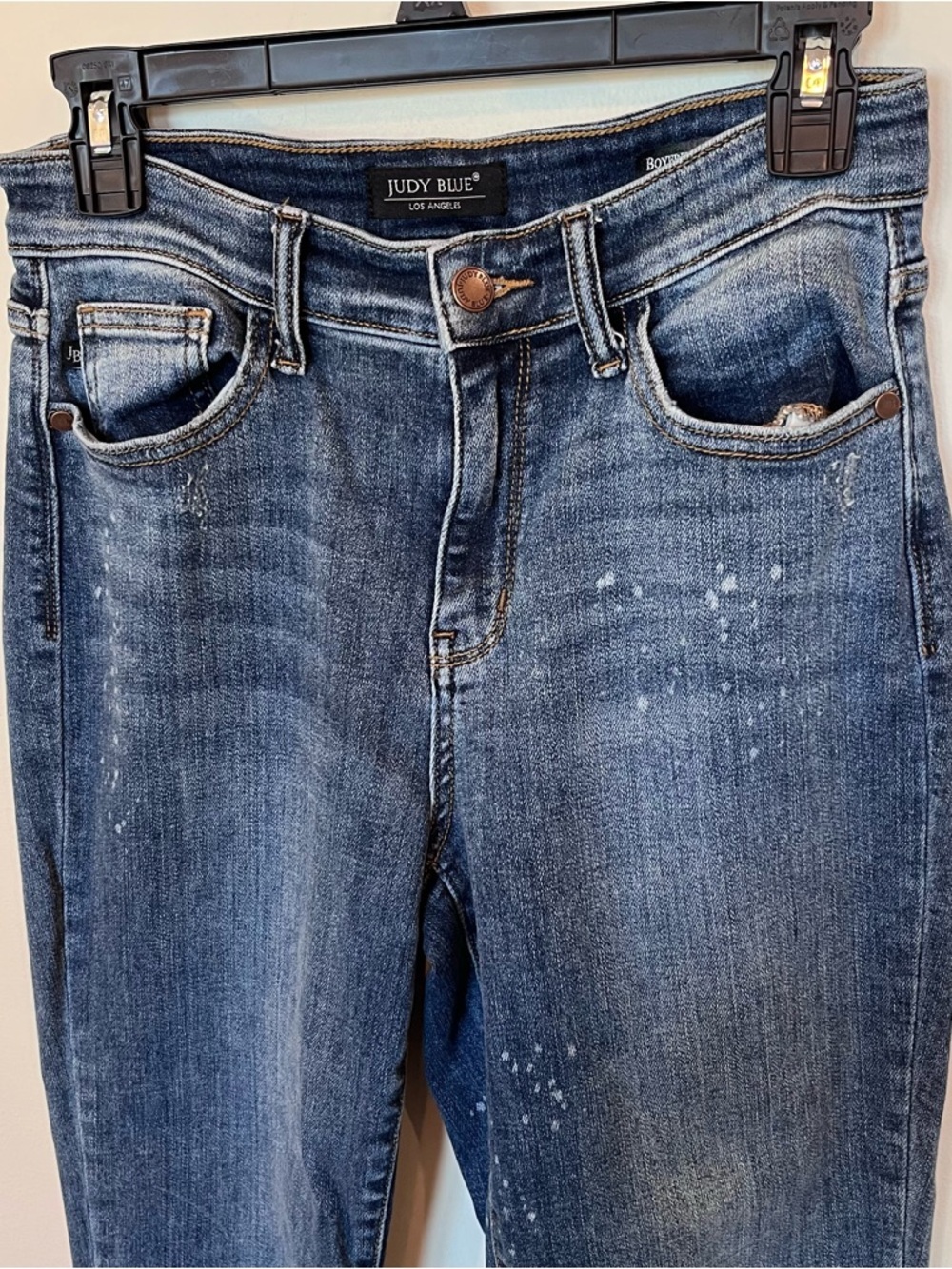Judy Blue Boyfriend Fit Jeans Speckled Wash Size 3/26 High Rise Stretch - Picture 2 of 8